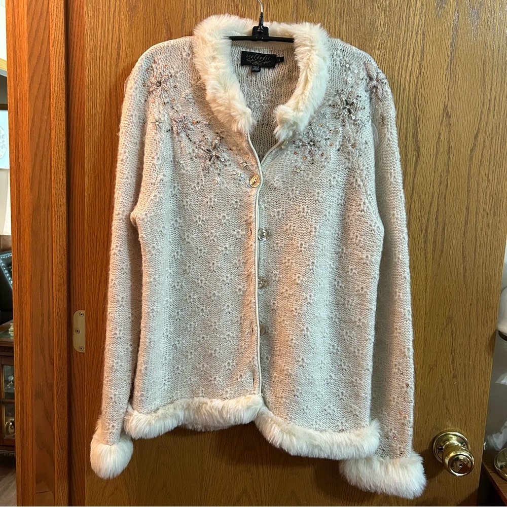 Icelandic embellished sweater. Excellent condition. Size L. $18